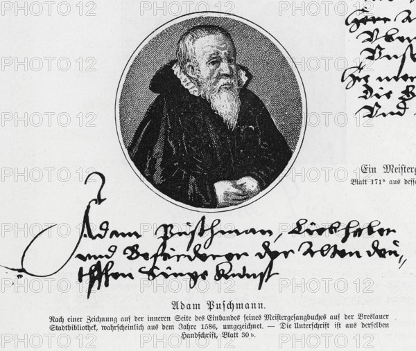 Adam Puschmann (1532-1600) from Könnecke Bilderatlas zur Geschichte der Deutschen Litteratur Marburg, 1887