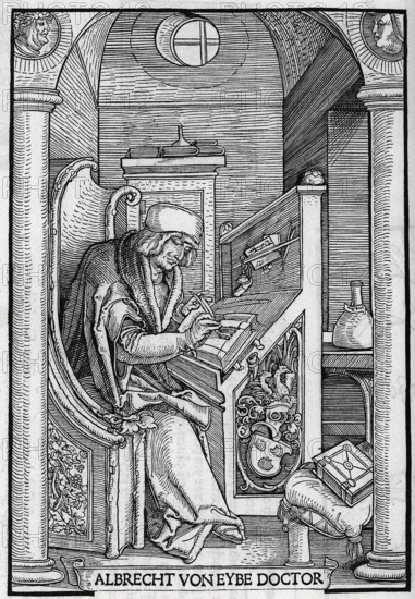 Albrecht von Eybe 1511, woodcut, from Könnecke Bilderatlas zur Geschichte der Deutschen Litteratur Marburg, 1887