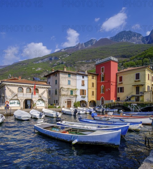 Harbour of Cassone di Malcesine, Lake Garda, Veneto, Italy