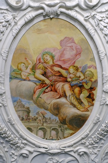 Asam, H.G., St Quirin, Frescoes, Tegernsee Monastery Church, Tegernsee, Upper Bavaria, Bavaria, Germany