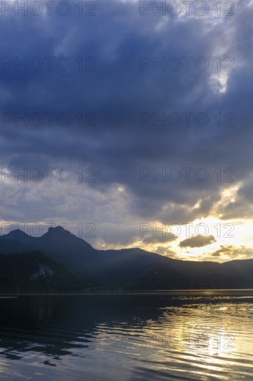 Sunset, Kochel am See, Lake Kochel, Upper Bavaria, Bavaria, Germany