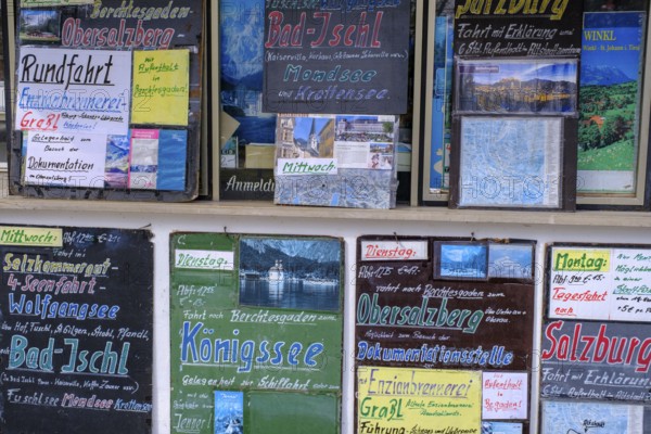 Excursions, advertising, bus companies, bus tours, spa district, Bad Reichenhall, Upper Bavaria, Bavaria, Germany