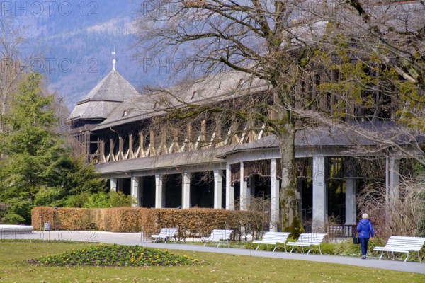 Wandelhalle and graduation house, spa district, Bad Reichenhall, Upper Bavaria, Bavaria, Germany