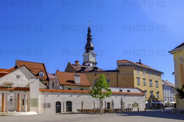 Landhaushof, with St Egid's parish church, Klagenfurt, Carinthia, Austria