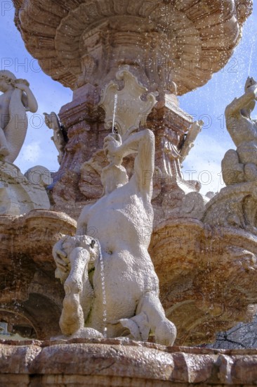 Fountain of Neptune, on the cathedral square, Trento, Trentino, Italy