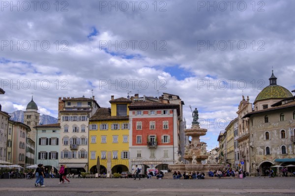 Cathedral Square with Neptune Fountain, Trento, Trentino, Italy