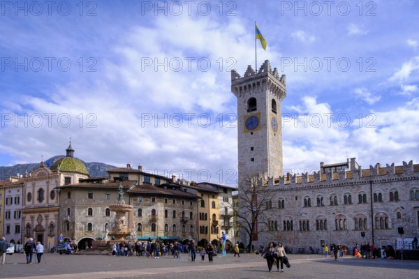 Cathedral Square with Neptune Fountain, Trento, Trentino, Italy