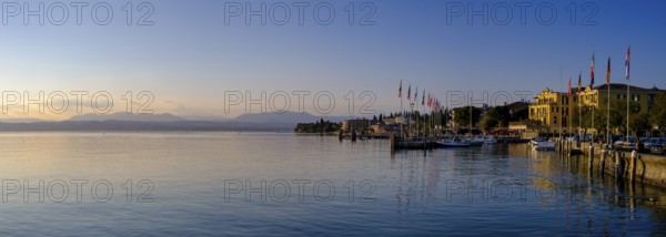 Sunset near Sirmione on Lake Garda, Veneto, Veneto, Italy