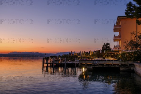 Sunset, Sirmione on Lake Garda, Veneto, Veneto, Italy