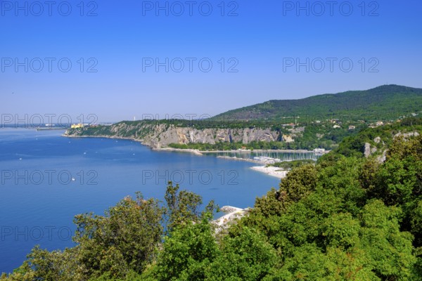 Adriatic coast with Portopiccolo Sistiana, near Trieste, Adriatic Sea, Friuli-Venezia Giulia region, Italy