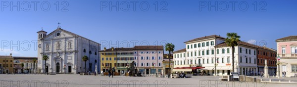 Piazza Grande, with cathedral, Palmanova, Julian Friuli, Veneto, Italy