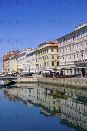 Commercial and residential buildings on the Grand Canal, Borgo Teresiano, Trieste, Adriatic Sea, Julian Friuli, Italy