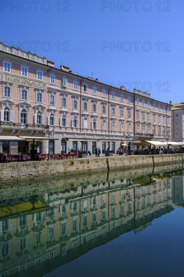Commercial and residential buildings on the Grand Canal, Borgo Teresiano, Trieste, Adriatic Sea, Julian Friuli, Italy