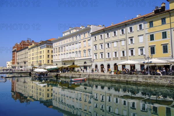 Commercial and residential buildings on the Grand Canal, Borgo Teresiano, Trieste, Adriatic Sea, Julian Friuli, Italy