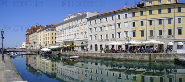 Commercial and residential buildings on the Grand Canal, Borgo Teresiano, Trieste, Adriatic Sea, Julian Friuli, Italy