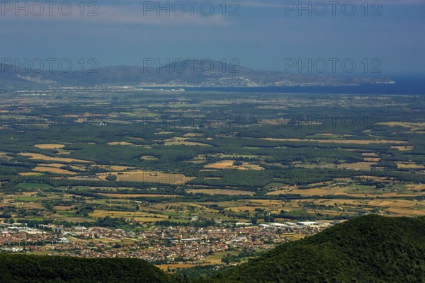 Banyoles, Costa Brava, Catalonia, Spain, Sant Miquel de Campmajor, Europe, aerial view, birds-eyes view, aerial photography, aerial photography, overview, bird's eye view, aerial photos of Spain