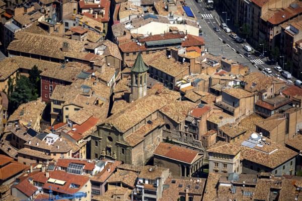 Old Town, Vic, Costa Brava, Catalonia, Spain, Europe, aerial view, birds-eyes view, aerial photography, aerial photography, overview, bird's eye view, aerial photos of Spain