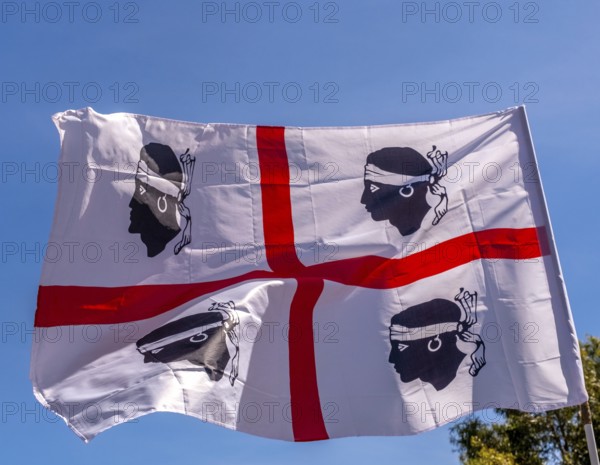 Sardinia, Sardinian flag, white flag with red cross and four Moorish heads, Bosa, Europe, province Oristano, Italy, meaning, design, flag, history, identity, island symbol, culture, Mediterranean, sightseeing, symbol, tourism, sign, characteristic, decorative, emblematic, Italian region, Mediterranean, national, patriotic, regional, red cross, territorial, traditional, decorated, four Moorish heads, white flag