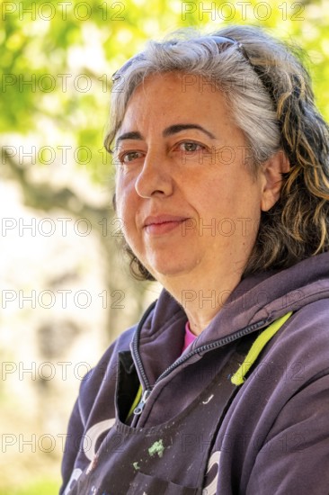 Sardinia, Pina Monne, female portrait and artist, Tinnura, Europe, Oristano province, Italy, expression, representation, village, adult, colours, woman, female portrait, face, craft, identity, inspiration, culture, art culture, art scene, artwork, artist, female artist, painting, motif, portrait, region, beauty, sightseeing, style, talent, technique, tourism, European, Italian, creative, local, Mediterranean, traditional, visual arts, female