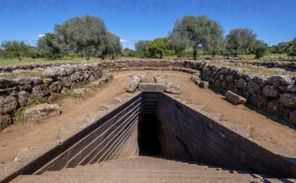 Sardinia, Roman baths and thermal baths, archaeological site, Paulilatino, Europe, Province of Oristano, Italy, antiquity, architecture, excavation, visitor, heritage, conservation, exploration, research, open-air, history, historical, culture, monument, public, travel, ruins, Roman baths, sight, sightseeing, stone structures, study, thermal baths, tourism, past, ancient civilisation, archaeological, historical, Italian, remains