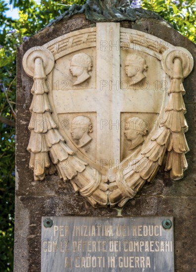 Sardinia, national flag in stone, Per iniziativa del Reduci, Santu Lussurgiu, Europe, Province of Oristano, Italy, architecture, outdoor, monument, memory, flag, commemoration, community, history, identity, initiative, culture, art, national flag, landmark, locality, Reduci, representation, sight, sightseeing, sculpture, stone, stone sculpture, symbol, tourism, tradition, past, vintage, European, historical, Italian, regional, public space