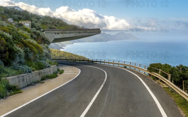 Sardinia, dreamlike coastal road by the sea, bridge projection, Villanova Monteleone, Europe, Province of Sassari, Italy, architecture, view, viewpoint, relaxation, recreation, drive, rock, distant view, sky, idyll, island, coast, coastal road, landscape, sea, Mediterranean, nature, panorama, travel, tranquillity, beauty, sightseeing, summer, road, scenic, daylight, tourism, environment, holiday, traffic, water, picturesque, regional, vegetation
