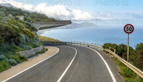 Sardinia, dreamlike coastal road by the sea, bridge projection, Villanova Monteleone, Europe, Province of Sassari, Italy, architecture, asphalt, view, bridge, relaxation, holidays, photography, sky, idyllic, island scenario, coast, coastal road, landscape, country road, sea, nature, panorama, travel, scenic, beauty, sightseeing, sun, road, tourism, shore, traffic, clouds, picturesque, Mediterranean, quiet