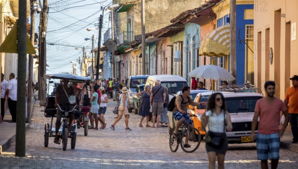 Street life with many tourists in Trinidad, Cuba, Sancti Spíritus, Trinidad, Sancti Spíritus