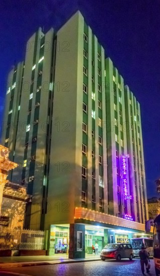 Hotel Santa Clara Libre at Vidal Park, Streetlife in the city centre of Santa Clara at Parque de Santa Clara, Santa Clara, Cuba, Villa Clara