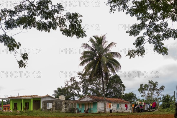 Simple Cuban houses in the countryside, Vinales Valley, Viñales, Cuba, Pinar del Río