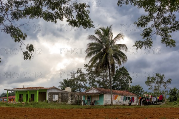 Simple Cuban houses in the countryside, Vinales Valley, Viñales, Cuba, Pinar del Río