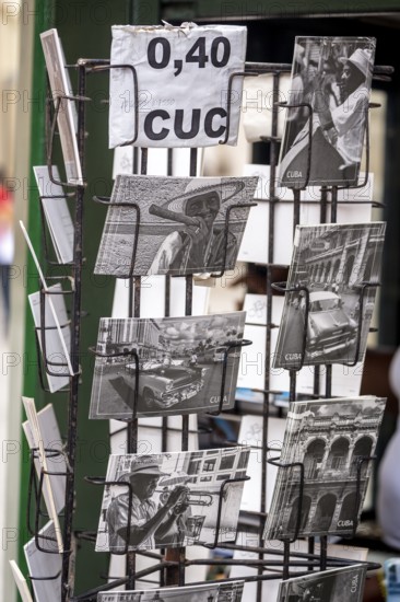 Postcard stand with postcards of Ernesto Che Guevara, La Habana, Cuba, Caribbean, Central America, Cuba, Europe, aerial photo, birds-eyes view, aerial photography, aerial photography, overview, overview, bird's eye view