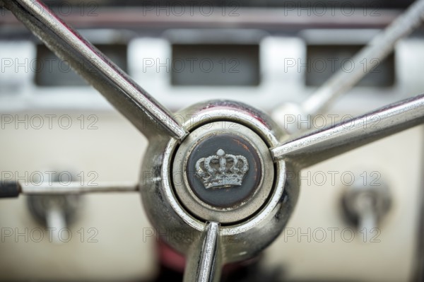 Rotten steering wheel of a Buick road cruiser, vintage car steering wheel, La Habana, Cuba, Caribbean, Central America, Cuba, Europe, aerial view, birds-eyes view, aerial photography, aerial photography, aerial photography, overview, bird's eye view