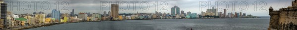 View of the harbour book of Old Havana on the Malecón, La Habana, Cuba, Cuba