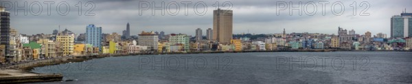 View of the harbour book of Old Havana on the Malecón, La Habana, Cuba, Cuba