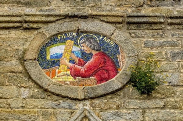 Sardinia, CattÃƒÆ'Ã'Â©drale San Pietro Apostolo, Christian motifs on the façade, Filius Fabri, Roman Catholic Church, Tempio Pausania, Europe, Province of Sassari, Italy, place of worship, cathédrale, religious community, place of worship, holy site, IT, cathedral, church, parish, denomination, travel, destination, religion, religious site, sightseeing, Tempio Pausania Cathedral, tourism