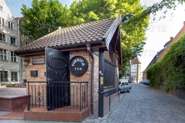 GdaÅsk, Irish Pub, Gdansk, Baltic Sea coast, Baltic Sea, pomorskie, Pomeranian Voivodeship, Poland, Gdansk, PL, Europe, aerial photo, birds-eyes view, aerial photography, aerial photography, overview, bird's eye view