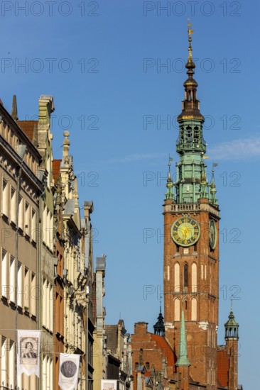 GdaÅsk, Gdansk, GdaÅsk Town Hall, GdaÅsk Town Hall Tower, GdaÅsk, Baltic Sea coast, Baltic Sea, pomorskie, Pomeranian Voivodeship, Poland, Gdansk, PL, Europe, aerial view, birds-eyes view, aerial photography, aerial photography, overview, overview, bird's eye view