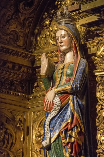 Statue of the pregnant Virgin Mary, depiction of the pregnant Virgin Mary, Sé Catedral de Évora Basílica Sé Catedral de Nossa Senhora da Assunção, Evora, District of Évora, Portugal