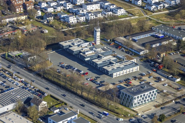 Aerial photo, rescue centre Soest district control centre, Soest, Soester Börde, North Rhine-Westphalia, Germany, DE, Europe, aerial photo, aerial photography, aerial photography, overview, bird's-eye view, birds-eyes view, overview