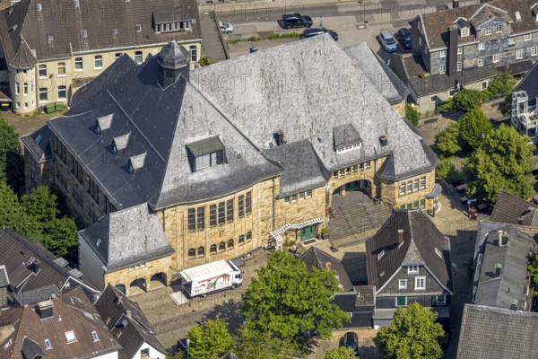 Aerial view, historical town house Langenberg, Velbert, Ruhr area, North Rhine-Westphalia, Germany, DE, Europe, Langenberg, aerial view, aerial photography, aerial photography, overview, bird's eye view, birds-eyes view, overview