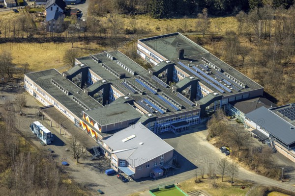 Aerial photo, comprehensive school Wenden, Wenden, Sauerland, North Rhine-Westphalia, Germany, education, educational institution, DE, Europe, comprehensive school, educational institute, aerial photo, aerial photography, aerial photography, school, overview, bird's-eye view, birds-eyes view, overview