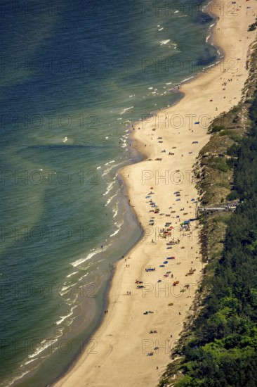 KoÅ'obrzeg, Kolobrzeg, Baltic Sea beach, Baltic Sea coast, Województwo zachodniopomorskie, Poland, Kolobrzeg, Województwo zachodniopomorskie, PL, Europe, aerial view, birds-eyes view, aerial photography, aerial photography, overview, bird's eye view, northern Poland