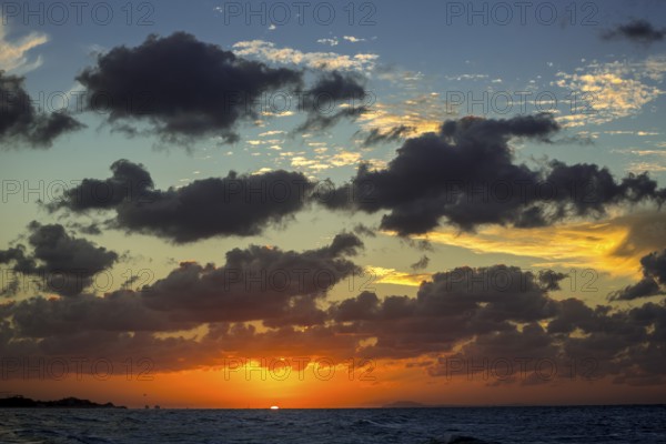 Varadero beach in the PARADISUS VARADERO RESORT SPA hotel complex with sunset, Varadero, Cuba, Matanzas, Cuba, Central America