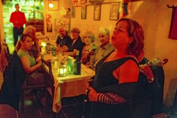 Fado music, Fado bar in the historic centre of Lisbon, Lisbon, Lisbon district, Portugal