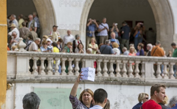 Mass tourism, crowds at the Palacio Nacional da Pena, Sintra, Sintra-Cascais Natural Park, Grande Lisboa, Greater Lisbon, Portugal, Europe, Lisbon district
