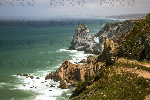 Atlantic coast, Cabo da Roca, westernmost point of the continent of Europe, Lisbon coast, São João das Covas, Lisbon district, Portugal