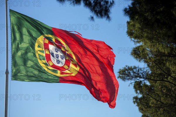 Flag of the Republic of Portugal, Lisbon, District of Lisbon, Portugal