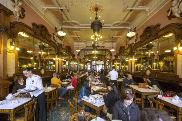 Café Majestic, art nouveau cafe, tavern, restaurant, Oporto, Porto district, Portugal, Europe, aerial view, birds-eyes view, travel, travel photography