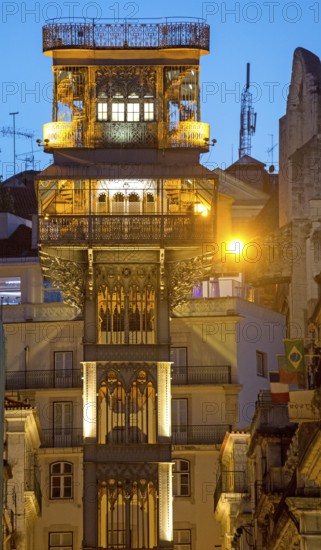 The most famous lift in Portugal Elevador do Município or Elevador da Biblioteca and Elevador de S. Julião, Lisbon, District of Lisbon, Portugal